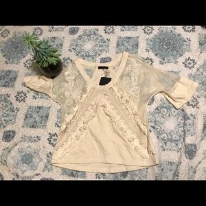 Zara ivory fringe top